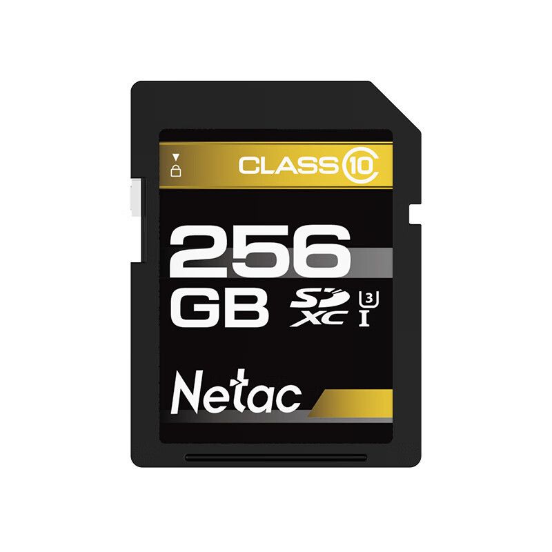 朗科Netac高速SD存储卡SP800-256GB黑色大容量高效存储卡