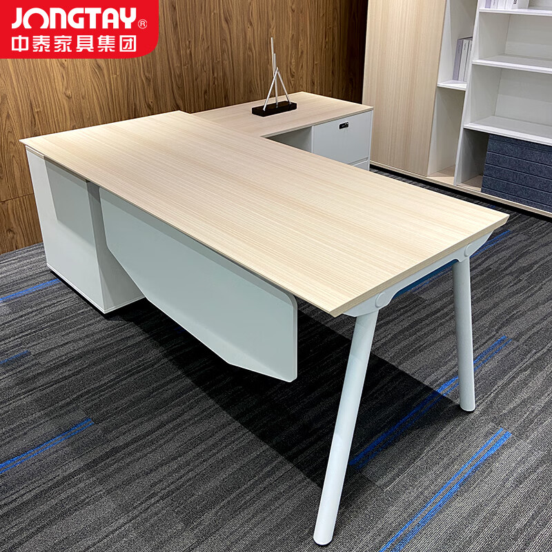 中泰(jongtay)老板桌办公桌简约现代商务领导办公桌木质办公家具1.6米 J-AT-BB16R高清大图