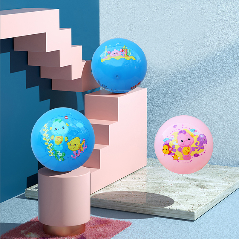 费雪(Fisher Price)儿童玩具球 宝宝小皮球小海马玩具充气拍拍球22cm(粉色含打气筒)F0915H2高清大图