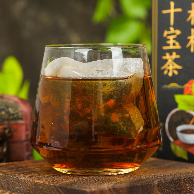 2盒装 人参枸杞桑椹十宝茶 玛咖 人参橘皮 益智仁大麦橘皮红枣桑叶山楂枸杞养生茶男人官方旗舰店高清大图