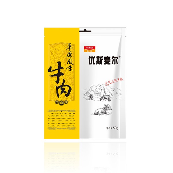 孜然味 50g*5 [正版]优斯麦尔草原风味牛肉干 50g/袋*5袋 昆仑好客 新疆