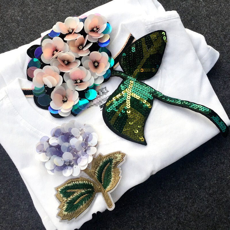 大尺寸花朵布贴衣服补洞补丁贴花图案绣花亮贴片刺绣服装DIY辅料