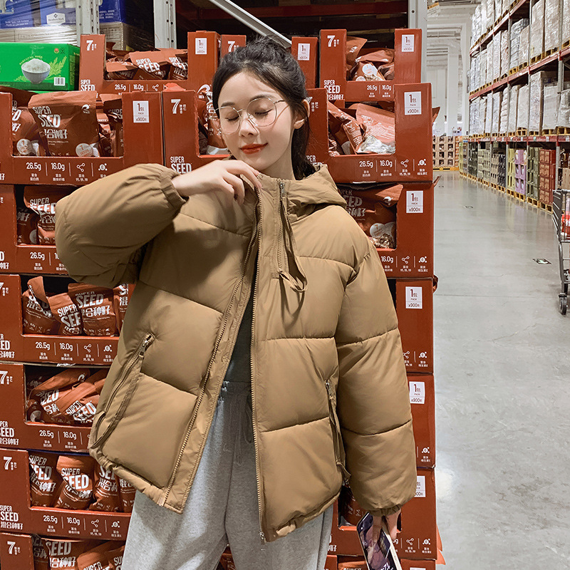 棉服女短款宽松连帽百搭设计感棉衣2023秋冬新款棉袄可爱时尚潮流_186高清大图