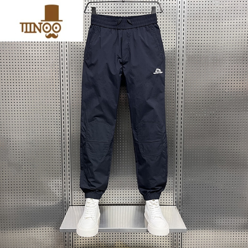 YANXU夏季薄款休闲裤男款裤子工装冰丝裤宽松束脚哈伦裤运动裤裤裤裤丝高清大图