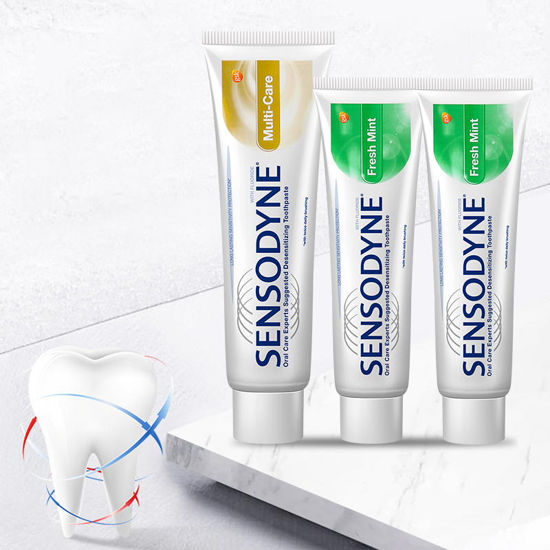 舒适达(Sensodyne)牙膏组合套装(多效护理180g*1+清新薄荷120g*2)
