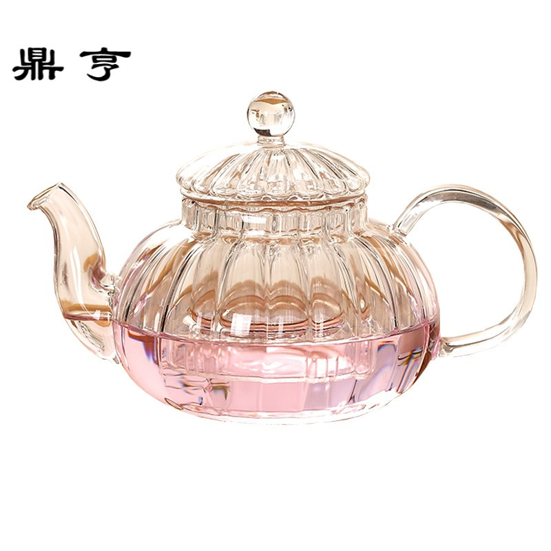 鼎亨茶壶玻璃过滤透明功夫耐热水果花茶普洱煮咖啡特价创意莲花