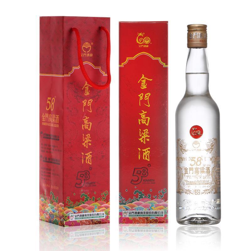 金门高粱酒 Kinmen Kaoliang Liquor 白酒金门高粱酒白金龙 金标限量 58度500ml礼袋装清香型台湾高粱酒原瓶原装 价格 图片品牌报价 苏宁易购天润和酒水专营店
