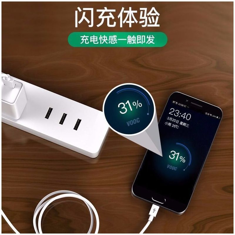oppor17充电器a91超级闪充数据线find x手机5v快充插头reno闪充线|闪充线2条[一米]