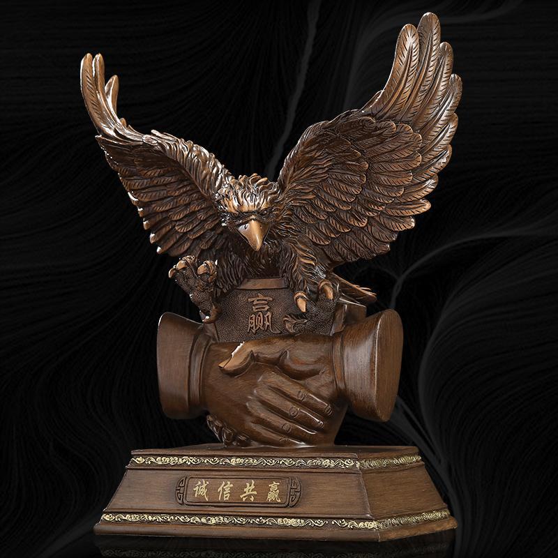 家柏饰(CORATED)办公室握手摆件大展宏图老鹰工艺品老板办公桌面装饰商务礼品高清大图