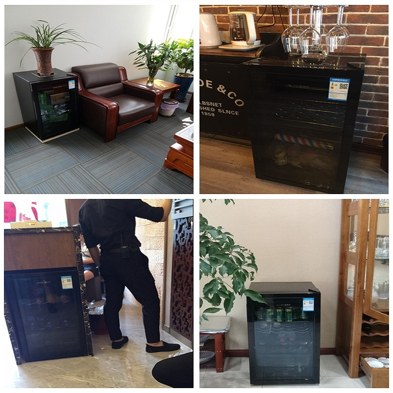 奥克斯冰吧小型单门透明家用冰箱办公室客厅冷藏柜茶叶红酒保鲜柜