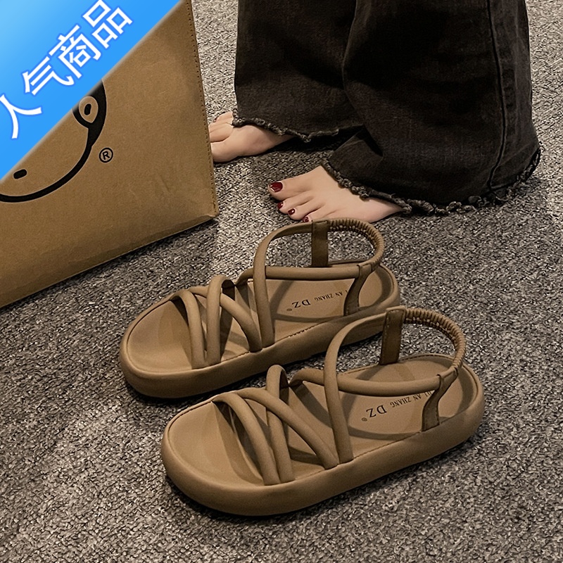 SUNTEK罗马时装高级感凉鞋女2023年夏季新款配裙子仙女风厚底百搭沙滩年高清大图