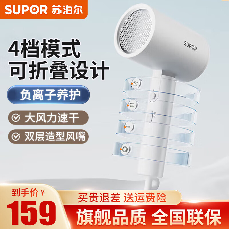 苏泊尔(SUPOR)电吹风机家用负离子大功率 高速吹风速干吹风筒 冷热快调低噪便携学生宿舍用 HDL-F2高清大图