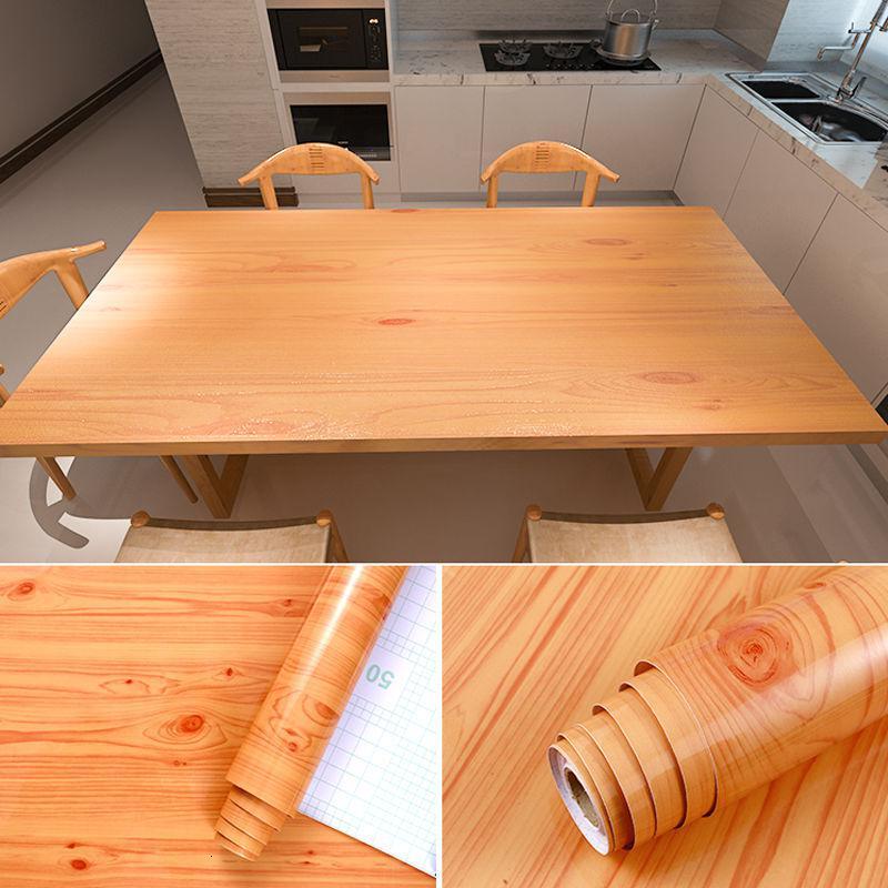 旧家具翻新贴纸 装饰柜子橱柜衣柜桌面防水墙纸 自粘木纹房间壁纸