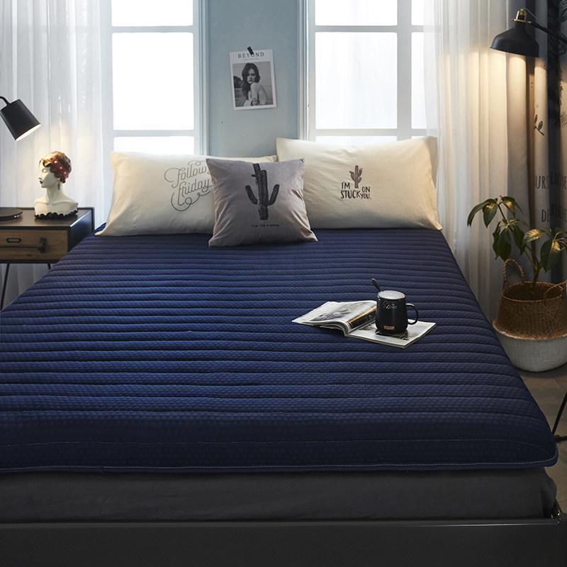 家柏饰(CORATED)床垫软垫家用床褥海绵加厚硬榻榻米垫子地铺睡垫租房专用垫被褥子 【旗舰款】6cm-直条蓝（亲肤针织棉面料） 180x200cm【内芯加密30%—回弹性好！】