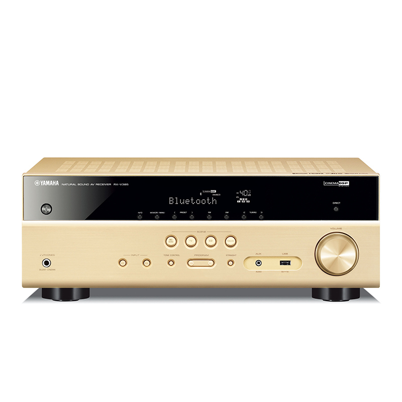 雅马哈(YAMAHA) RX-V385 家庭影院影音功放4K蓝牙家用音响设备 AV功放5.1声道多声道功放(金色)高清大图