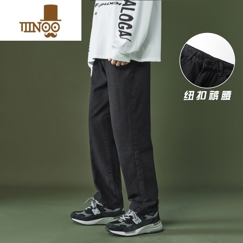 YANXU夏季薄款牛仔裤男士夏天潮牌宽松直筒休闲男生阔腿长裤男裤子男款高清大图