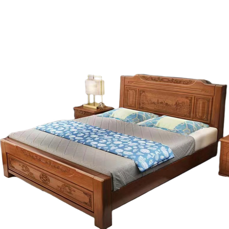 tendzonexjwt中式实木床头双人雕花高箱床bygx12单位套