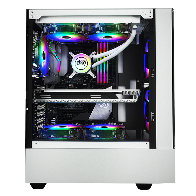 长城greatwall魔镜m20matx小机箱台式机电脑钢化玻璃侧透机箱白明月
