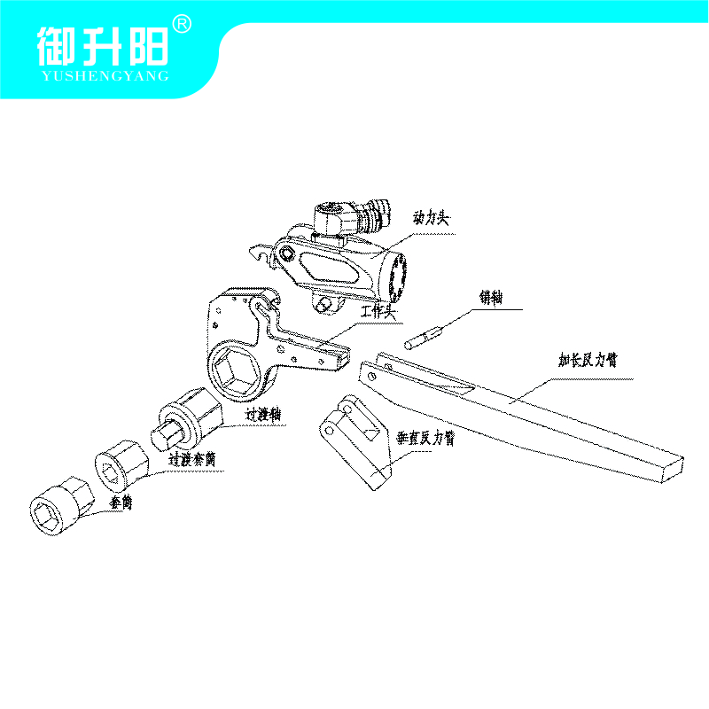 御升阳 中空型扭矩扳手头 2LOW 19-55mm高清大图