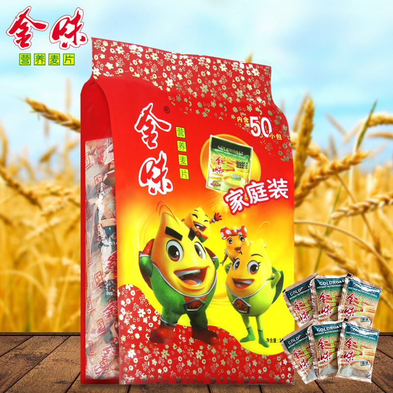 金味麦片原味家庭装1500g 谷物含糖即食燕麦片成人学生营养早餐粗粮麦片包装