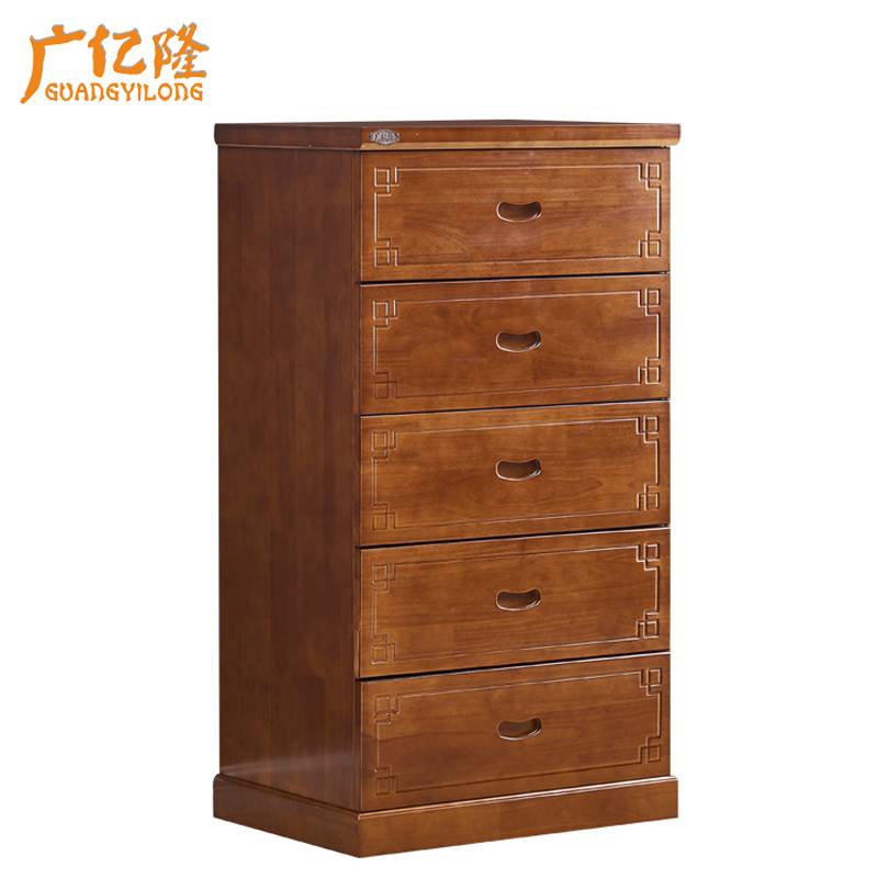 广亿隆抽屉柜实木斗柜整理柜储物柜收纳柜 五斗柜60*44**110cm胡桃色WH-DGH65#D/个