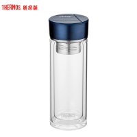 膳魔師(THERMOS)玻璃杯膳魔师TCGD-300双层高硼硅玻璃带茶漏茶隔300ml容量几何设计大气简约车载商务通用