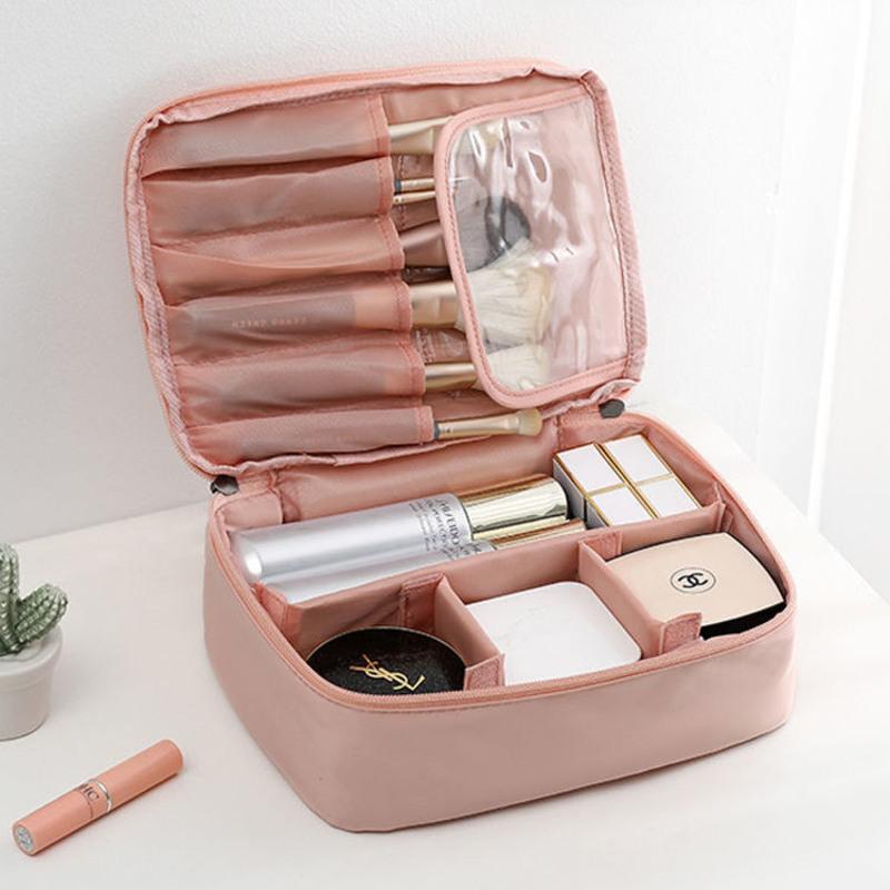 化妆包女ins风超火便携大容量化妆品收纳包小号便携化妆袋洗漱火烈鸟