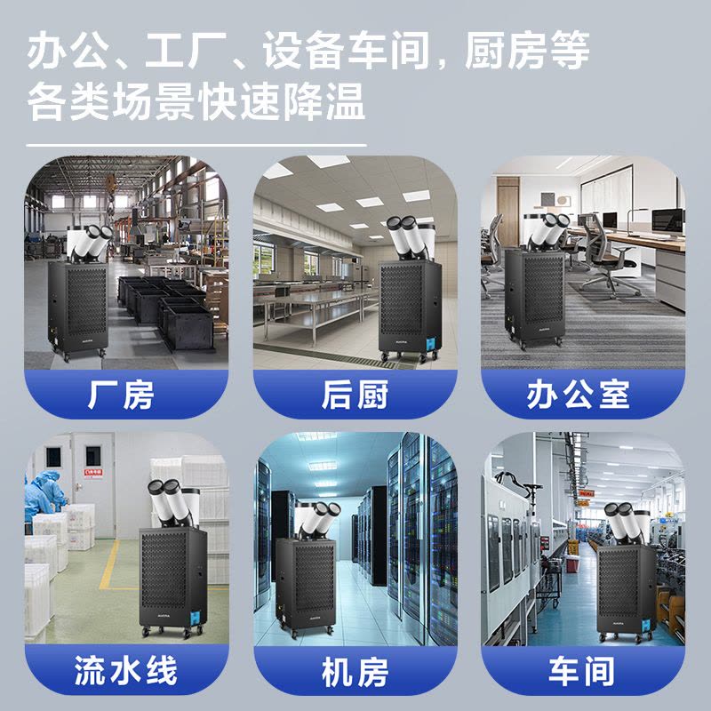 澳柯玛大2匹工业移动空调商用直吹式冷风机冷风扇空调一体冷气机 双管单冷车间厂房用KY-50/11PM(A)图片