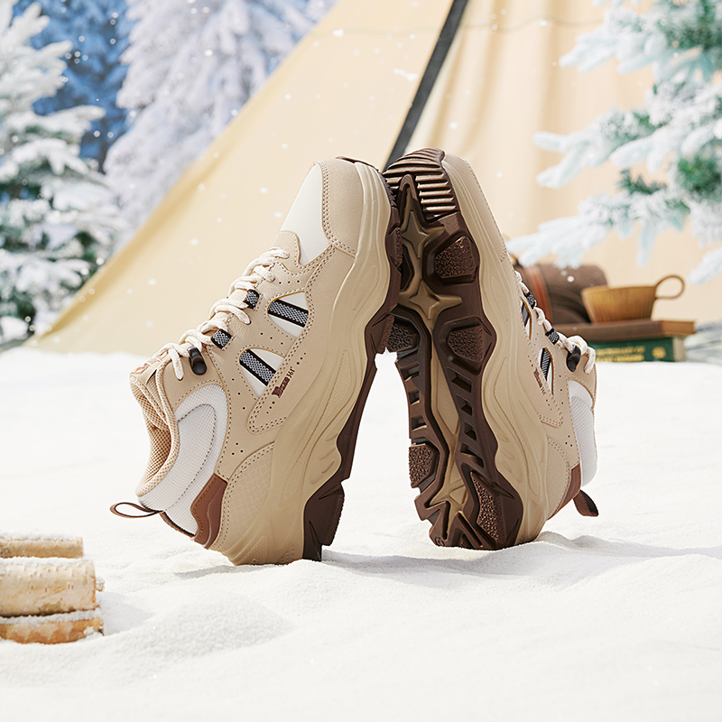 361°女鞋加绒保暖运动鞋冬季大棉鞋防滑户外高帮休闲鞋老爹鞋子女高清大图