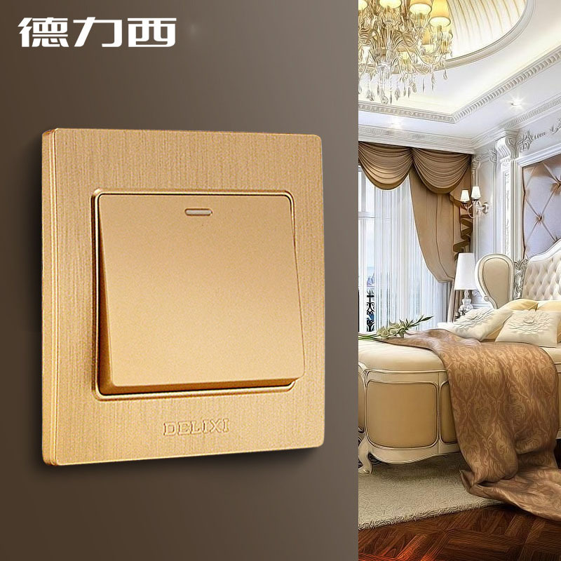 德力西开关插座86型家用墙面墙壁多孔暗装墙式二三插5五孔面板开关