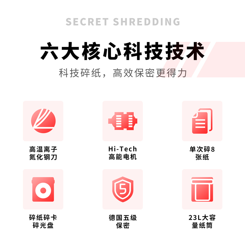 得力(deli)多功能办公大容量商用碎纸机 德国5级高保密碎纸机27530