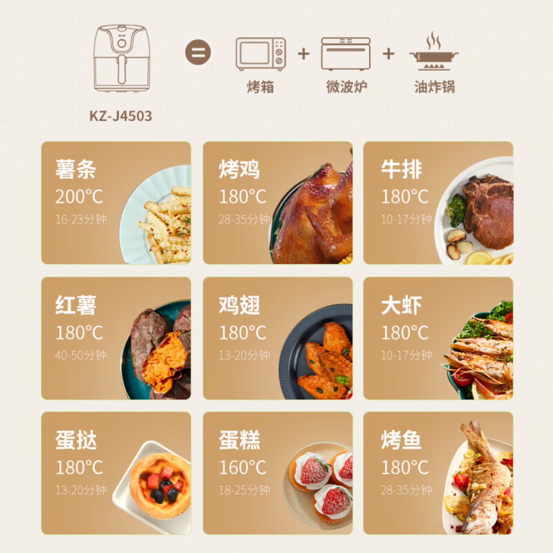 利仁(Liven) 空气炸锅KZ-J4503高清大图