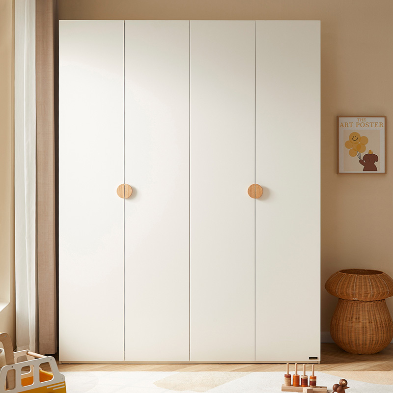 全友家居衣服收纳储物衣柜现代简约落地靠墙立柜实木拉手衣橱660106
