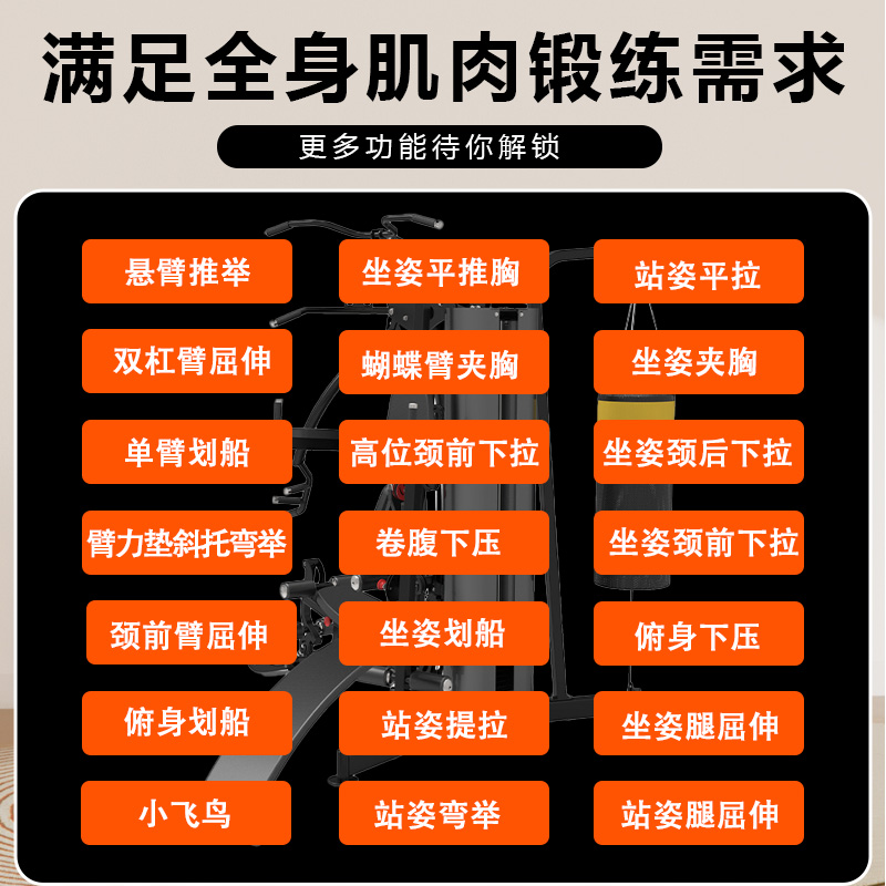 晟渊 三人站多功能一体机大型力量运动器械健身综合训练器YZSF9高清大图