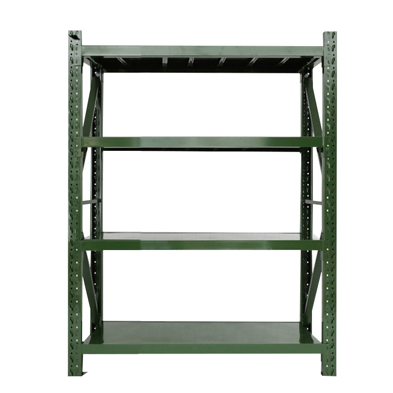 创世人 1.5m中型货架承重300KG钢制四层仓储架军绿色置物架1500*600*2000mm高清大图