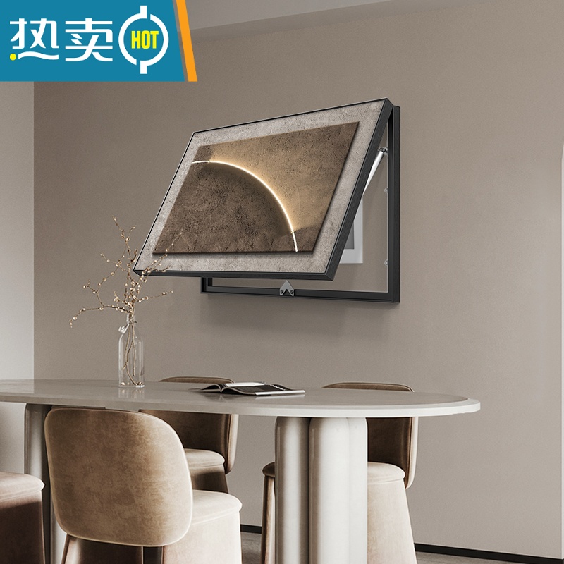 敬平意式极简电表箱装饰画高级感肌理画餐厅电闸盒挂画配电箱遮挡壁画装饰画高清大图