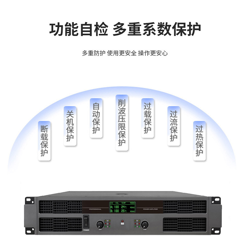 润普Runpu RP-XGF50 国产化会议室音频系统扩声设备带显示屏500W后级功放高清大图