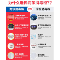 Haier/海尔100L立式消毒柜ZTD100-A 红外线高温消毒 双层光波物理消毒 二星级消毒标准 家用大容量消毒柜