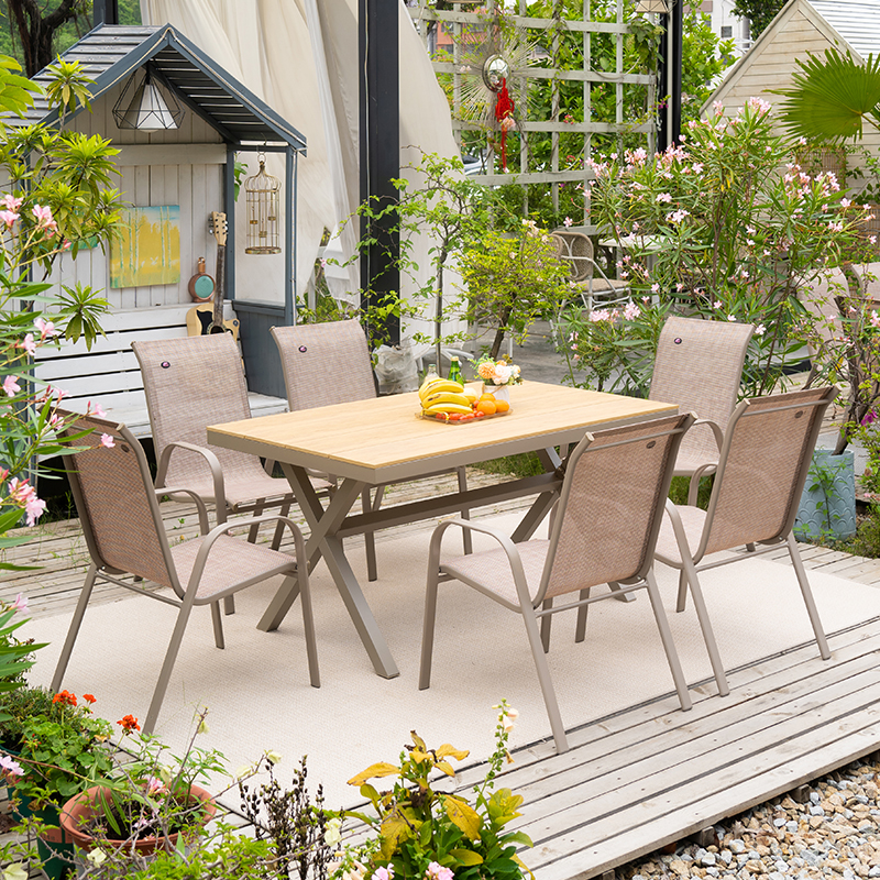 紫叶户外桌椅组合外摆室外花园露天座椅庭院露台餐椅休闲商用桌椅