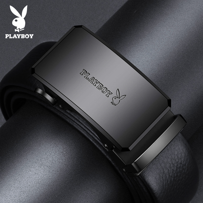 花花公子皮带男士真皮2025新款高档名牌牛皮自动腰带男式裤带正品