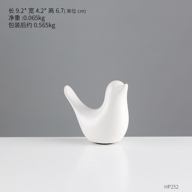ins家居小摆件陶瓷小鸟装饰房间的小饰品卧室房间个性电视柜摆设 三维工匠 小号陶瓷小鸟-白色