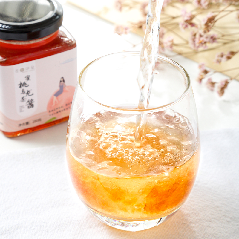 蜜桃乌龙茶酱罐装手工冲饮不添加非气泡水喝的冷泡茶白桃水果茶酱