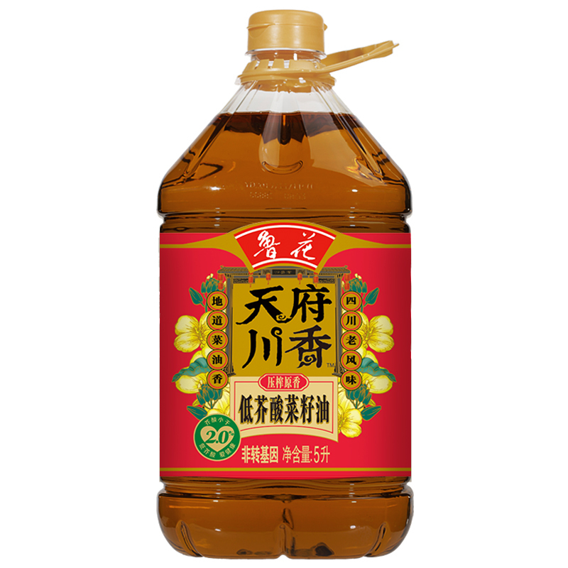鲁花 天府川香低芥酸菜籽油 食用油 5L/桶