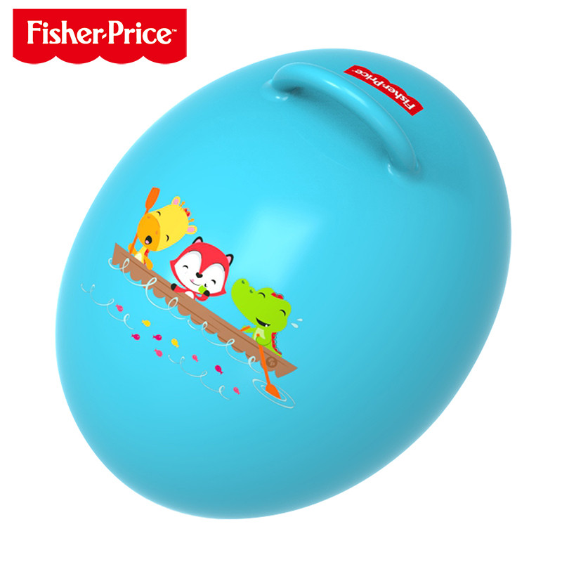 费雪(Fisher Price)儿童玩具球 宝宝健身球 蛋形跳跳球(蓝色 赠充气脚泵)