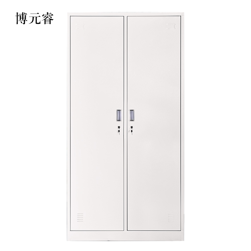 博元睿加厚二门钢制更衣柜员工柜铁皮职工储物柜带锁存包柜鞋柜高清大图