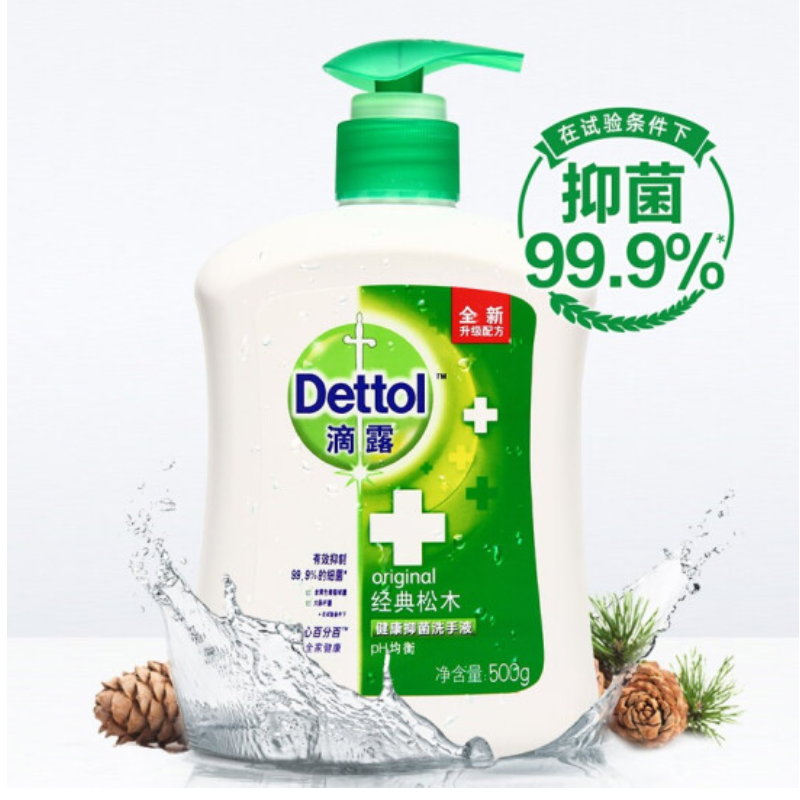 滴露健康抑菌洗手液经典松木500g