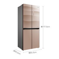 美的（Midea）BCD-432WGPZM 冰箱432升 变频智能 超薄 风冷无霜双系统循环家用省电多门电冰箱 玫瑰金