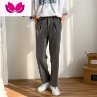 七斓轻熟风痞帅直筒西裤男垂坠感阔腿裤西装裤高级感纯色休闲裤H