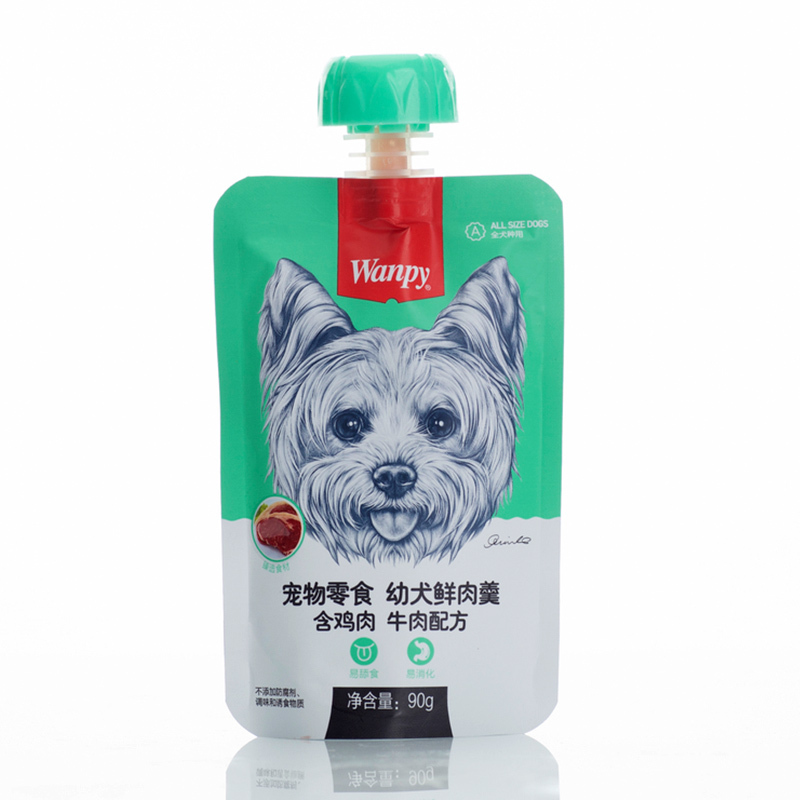 顽皮Wanpy宠物零食幼犬用鲜肉羹含鸡肉+牛肉配方90g