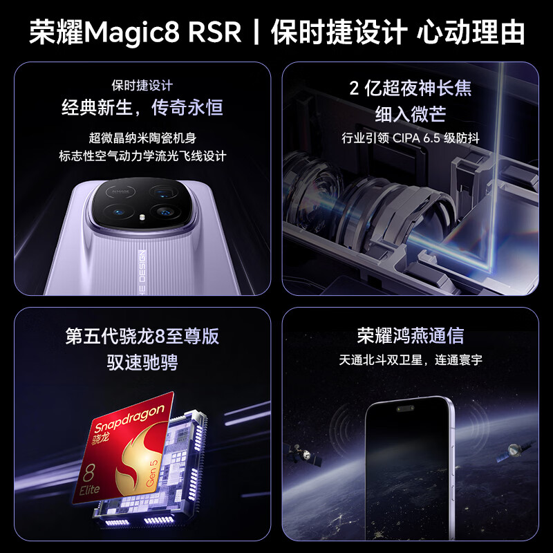 荣耀Magic8 RSR 16GB+512GB月光石 5G智能手机 保时捷设计高清大图